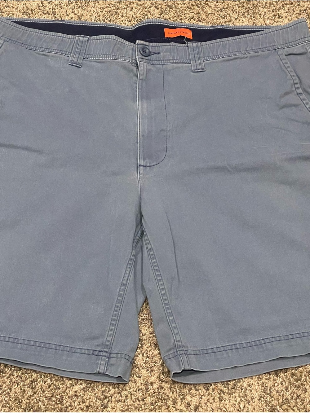 St. John's Bay Slate Blue Flat-Front Men's Chino Shorts